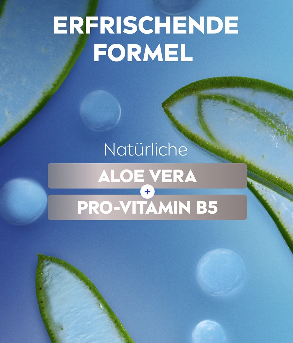 Erfrischende Formel mit Aloe Vera und Pro-Vitamin B5
