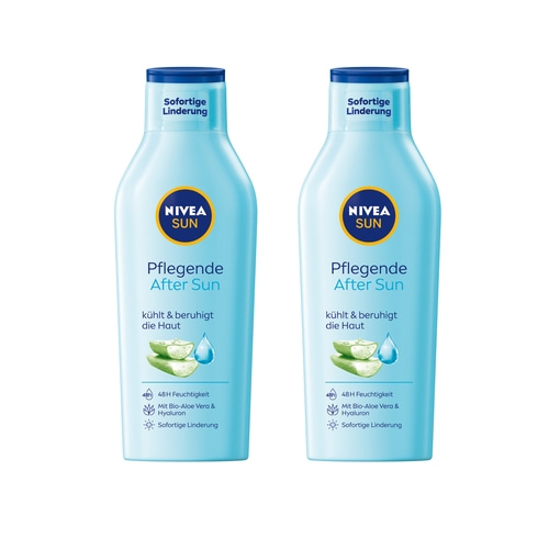 NIVEA SUN After Sun Lotion, 2 x 400ml 48 Stunden Feuchtigkeit Hautlinderung