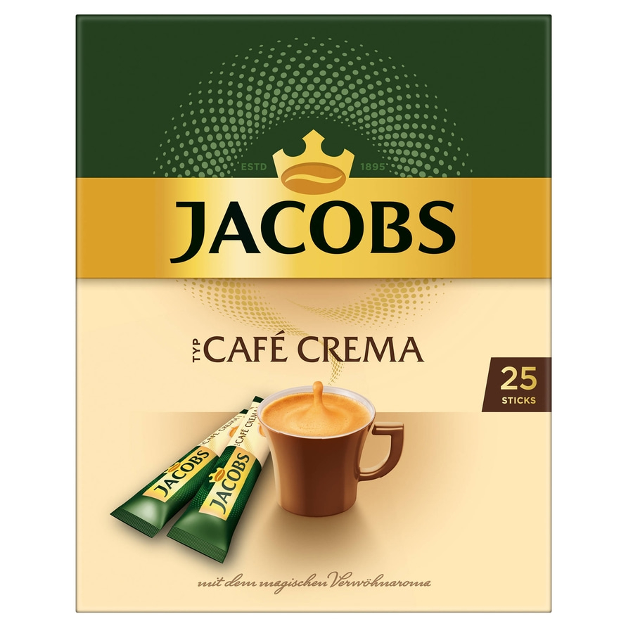 JACOBS Löskaffee Typ Cafe Crema 6 x 25 Sticks + Typ Espresso 6 x 25 Sticks