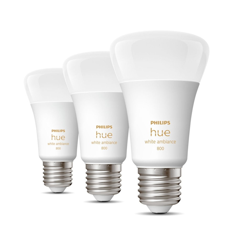 PHILIPS Hue White & Ambiance E27 3er Set LED Leuchten 800lm Smarte Leuchtmittel