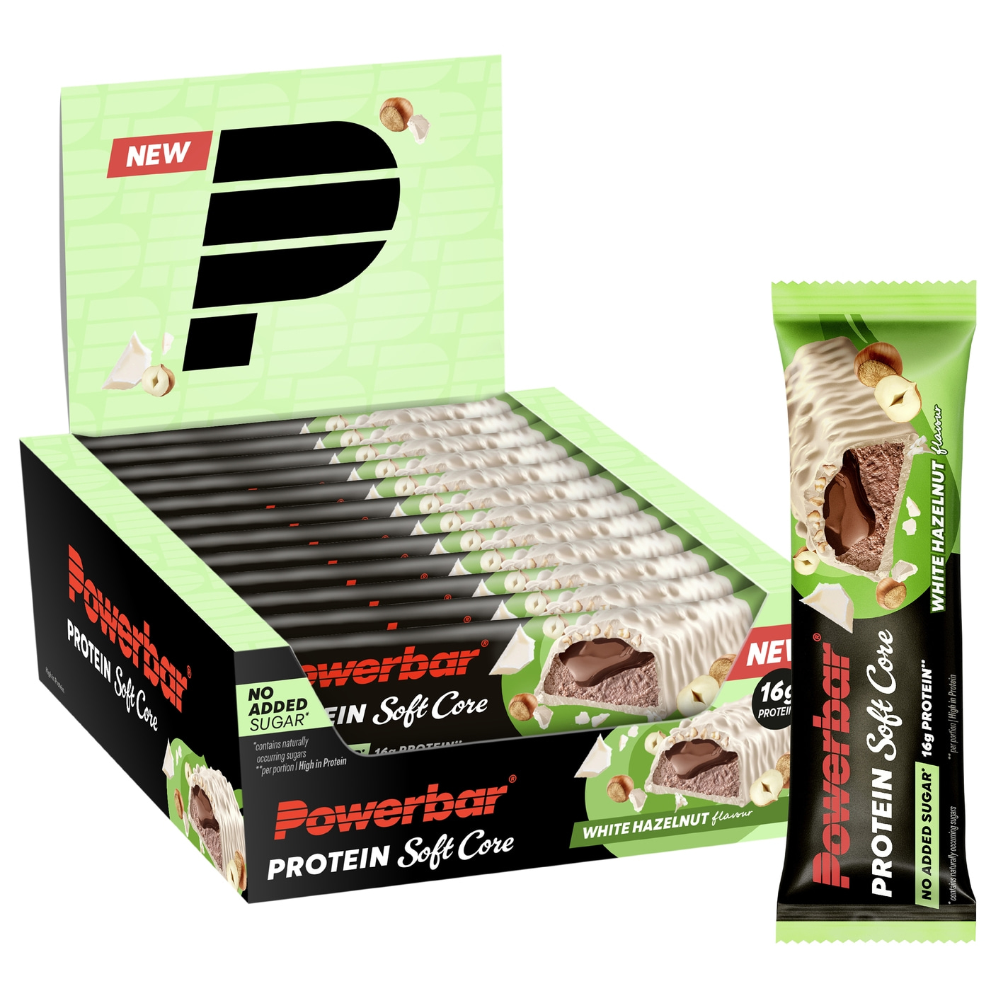 POWERBAR Soft Core White Hazelnut 12x48g High Protein Low Sugar Riegel