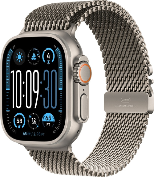 Apple Watch Ultra mit Titan-Armband, 49mm, Titanium Grade 5, 10:09:30 Uhr