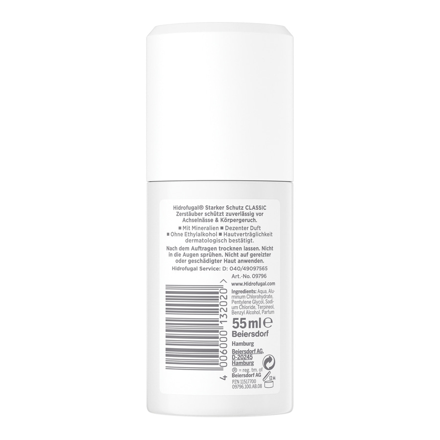 HIDROFUGAL Deo Zerstäuber CLASSIC Reisegröße Anti-Transpirant Schutz 4 x 55 ml