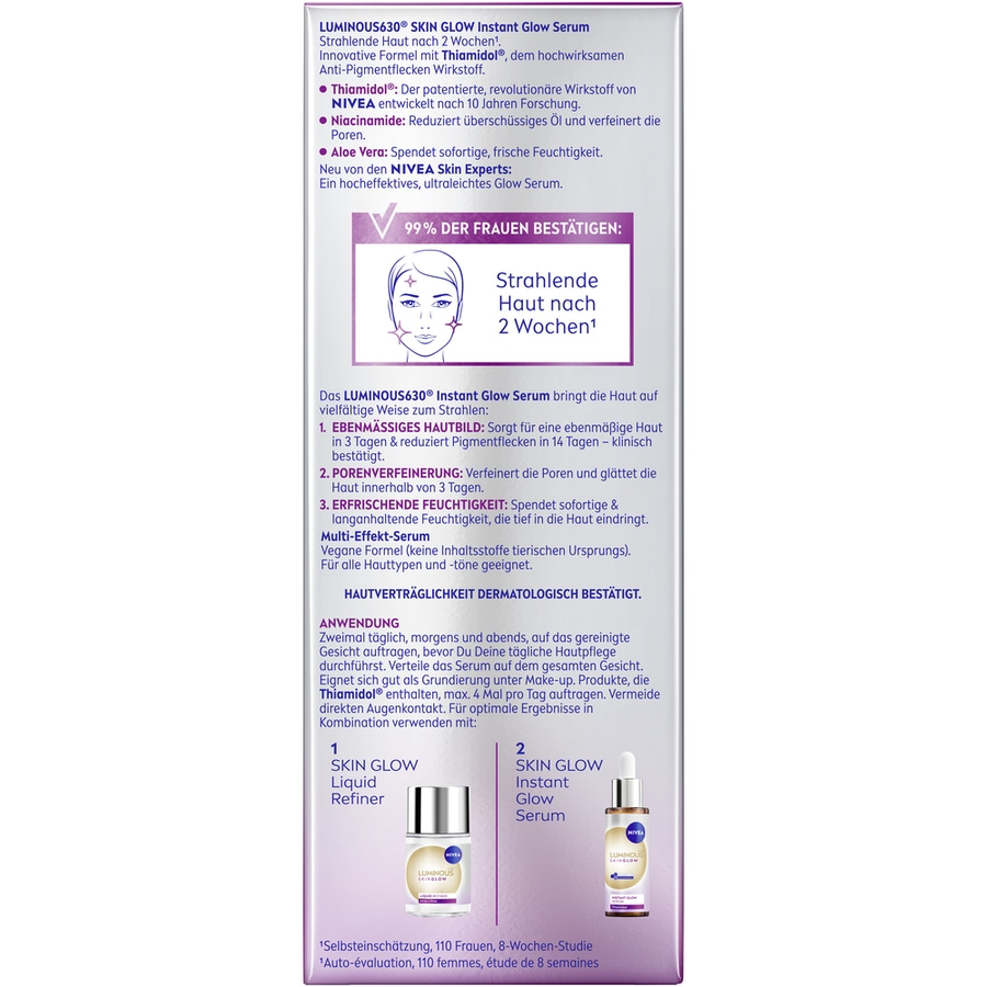 NIVEA LUMINOUS630® Skin Glow Routine Set - Instant Glow Serum + Liquid Refiner