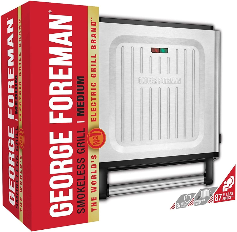 GEORGE FOREMAN Kontaktgrill Smokeless 28000-56 Sandwich Panini Maker Tischgrill