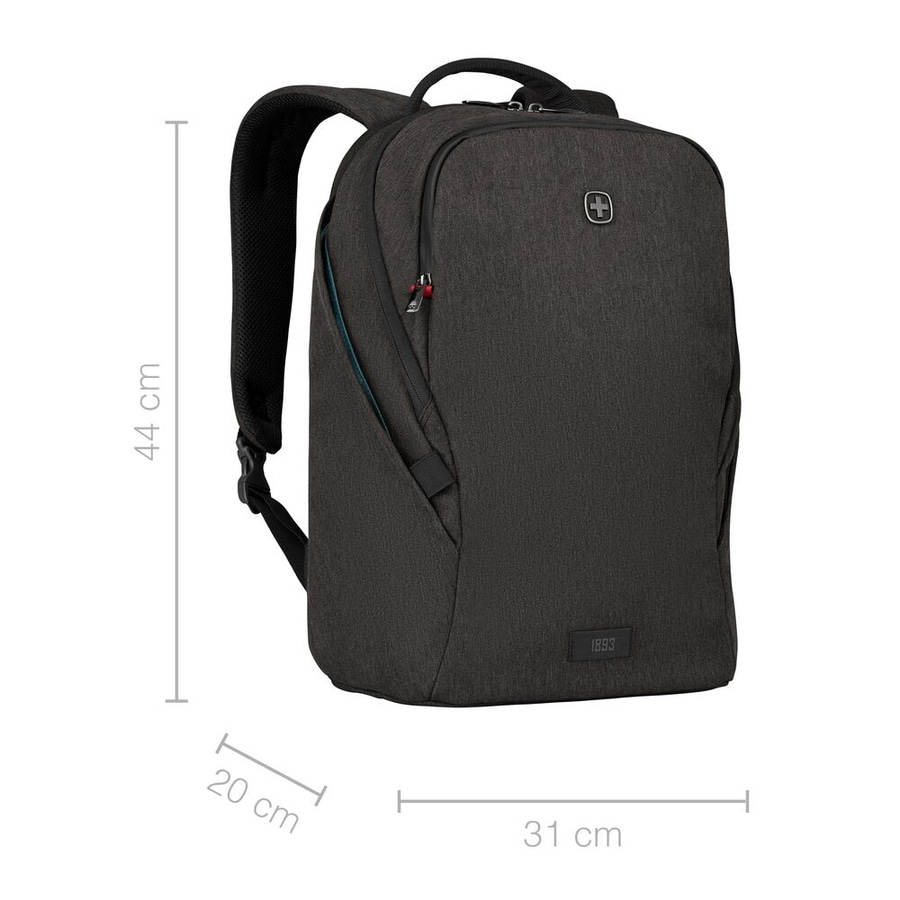Schwarzer Rucksack mit den Maßen 44 x 31 x 20 cm