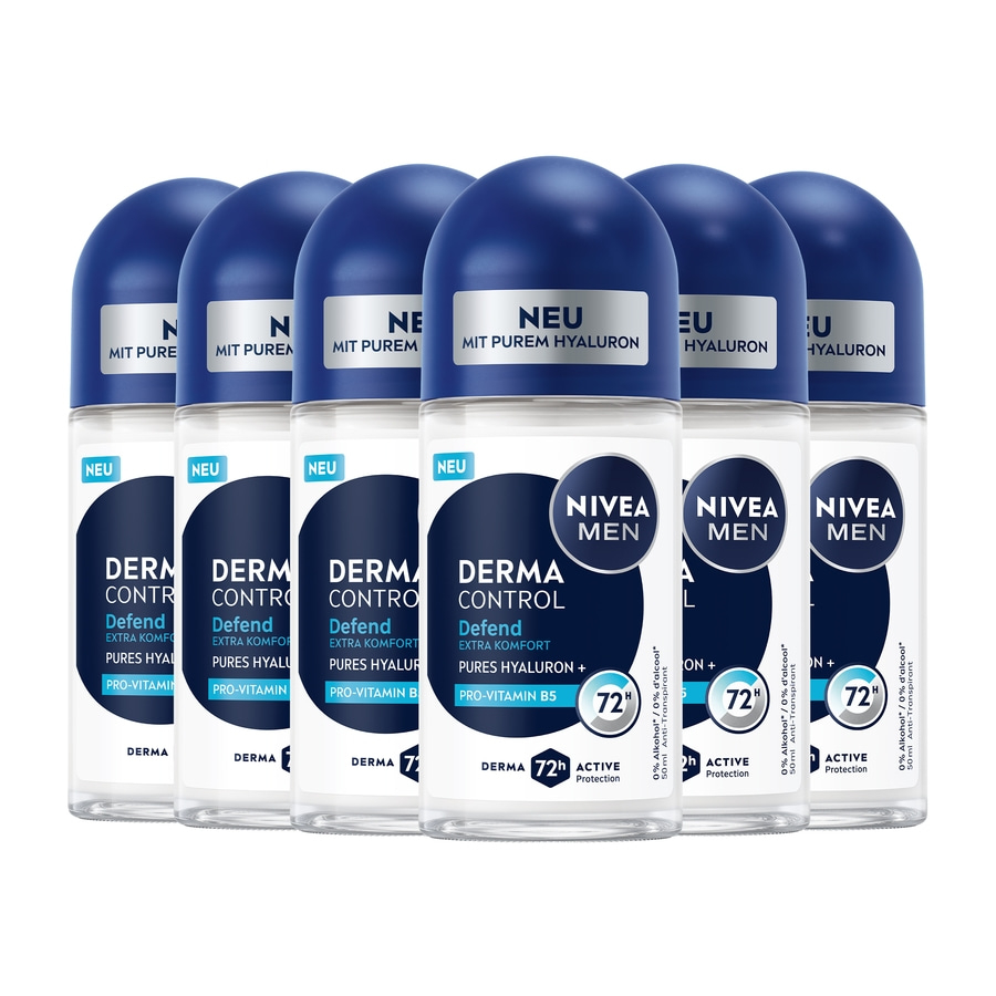 NIVEA Deodorant Men Derma Control Defend Roll-On 6 x 50ml