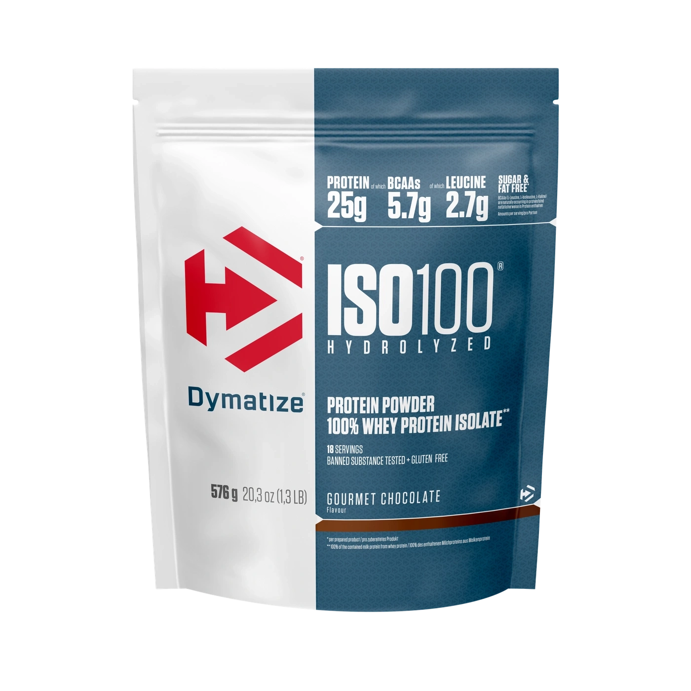Dymatize ISO100 Protein-Pulver, Gourmet-Schokolade, 100% Whey Protein Isolat, 18 Portionen