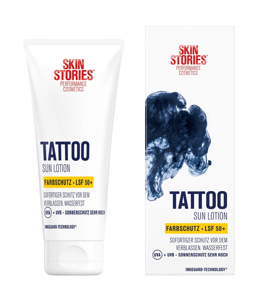 Tattoo Sonnenlotion, Hautschutz, wasserfest, LSF 50+, Skin Stories, Kosmetik