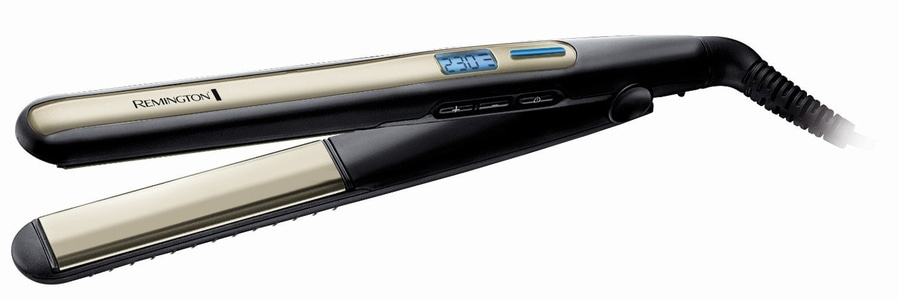 Haarglätter von Remington, schwarz und goldfarben, mit digitaler Temperaturanzeige