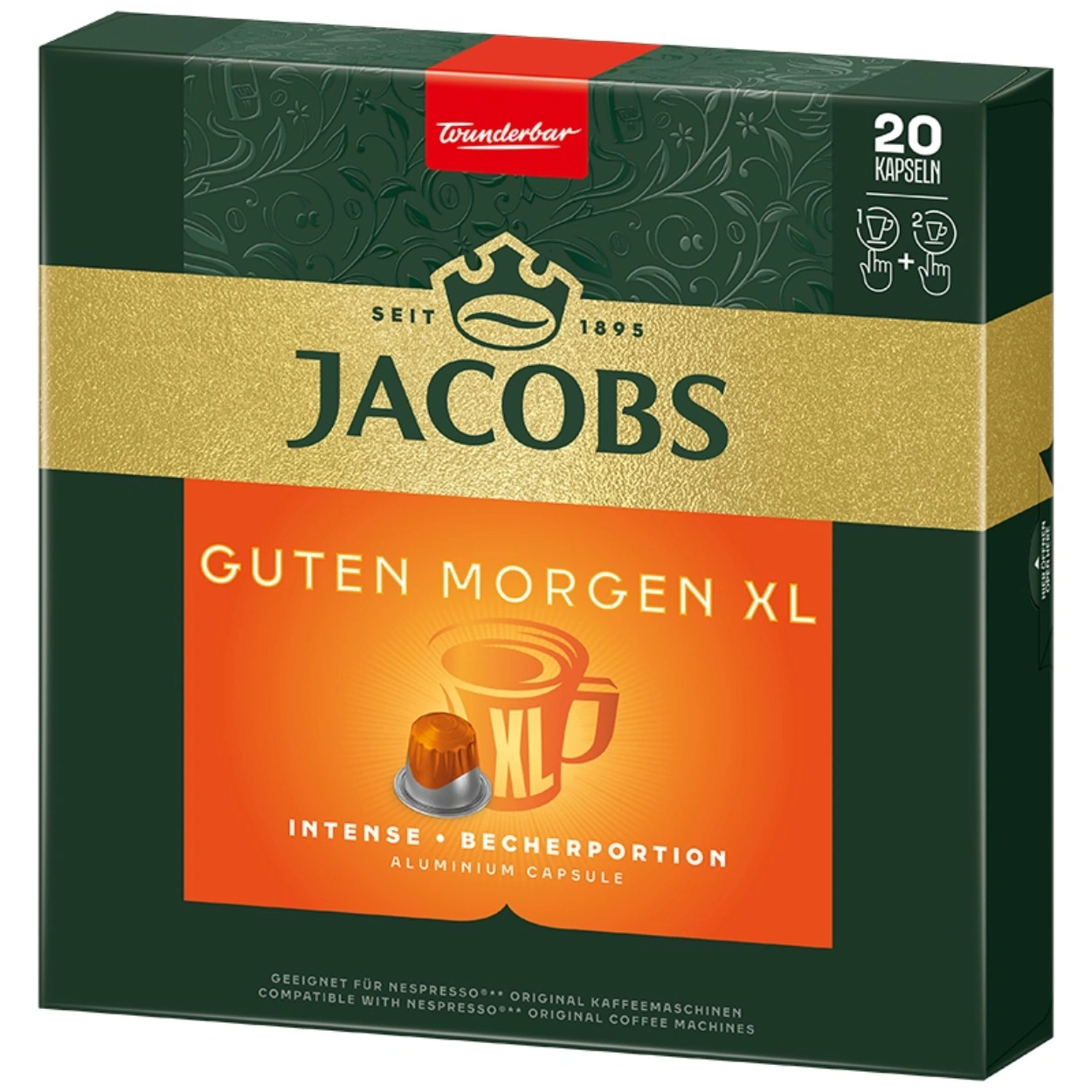 Jacobs Kapseln "Guten Morgen XL" für Nespresso, 20 Stück