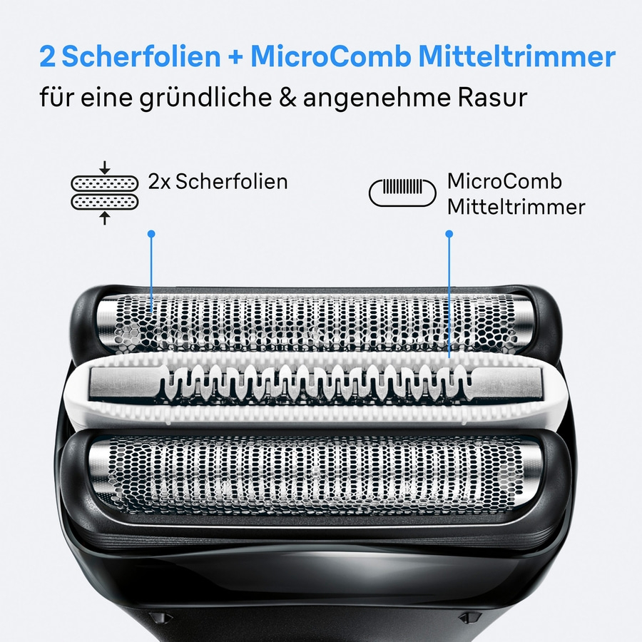 BRAUN Series 3+ 3040s Elektrorasierer Trimmer wasserdicht blau/schwarz B-Ware