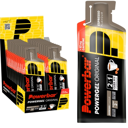 POWERBAR PowerGel Fruit Espresso High Carb Energie Gel Natrium Koffein 24 x 41 g