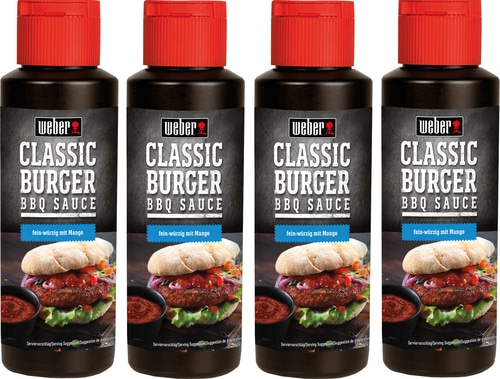Weber Classic Burger BBQ Sauce, fein-würzig mit Mango, vier Flaschen