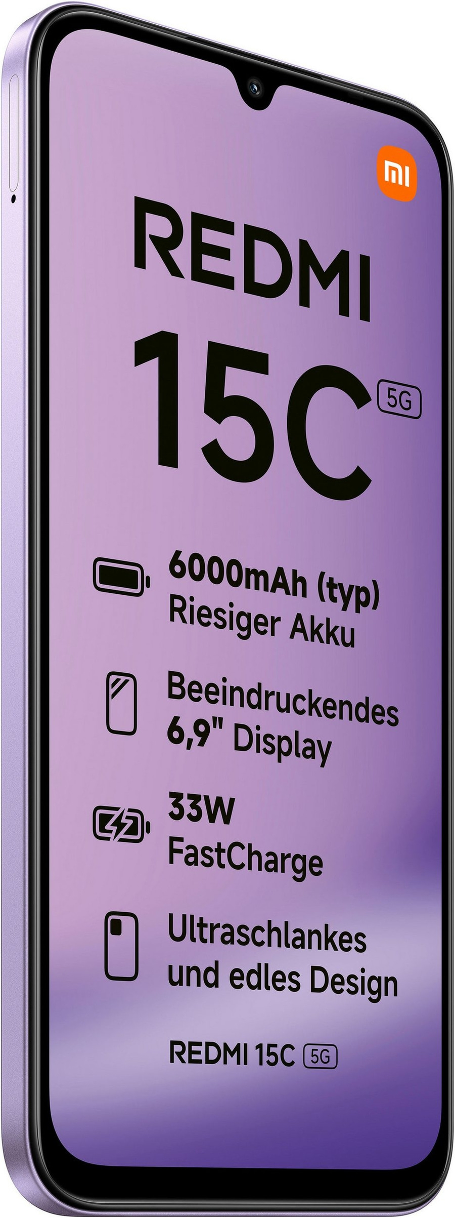 Xiaomi Redmi 15C mit 6,9-Zoll-Display und 6000mAh Akku.
