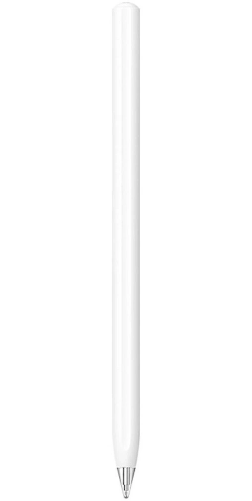 Ein weißer Stift auf weißem Hintergrund, zeigt die Spitze.
