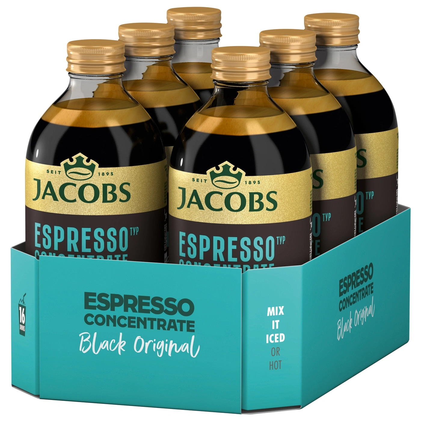 Jacobs Espresso Konzentrat "Black Original" in Six Bottles