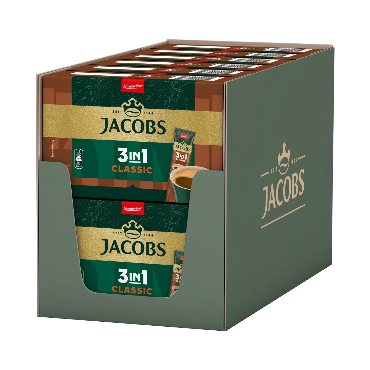 Jacobs 3in1 Classic Kaffee-Portionsbeutel im Display