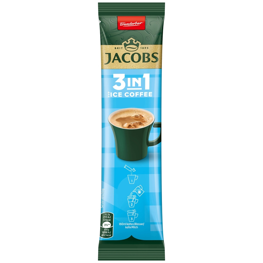 JACOBS Löskaffee 3in1 Typ Ice Coffee Eiskaffee 12x 10 Kaffeesticks Getränkestick