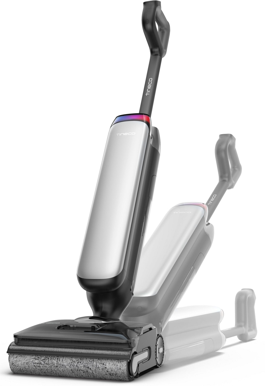 Tineco Staubsauger, weiß und schwarz, mit farbiger Anzeige, Reinigung