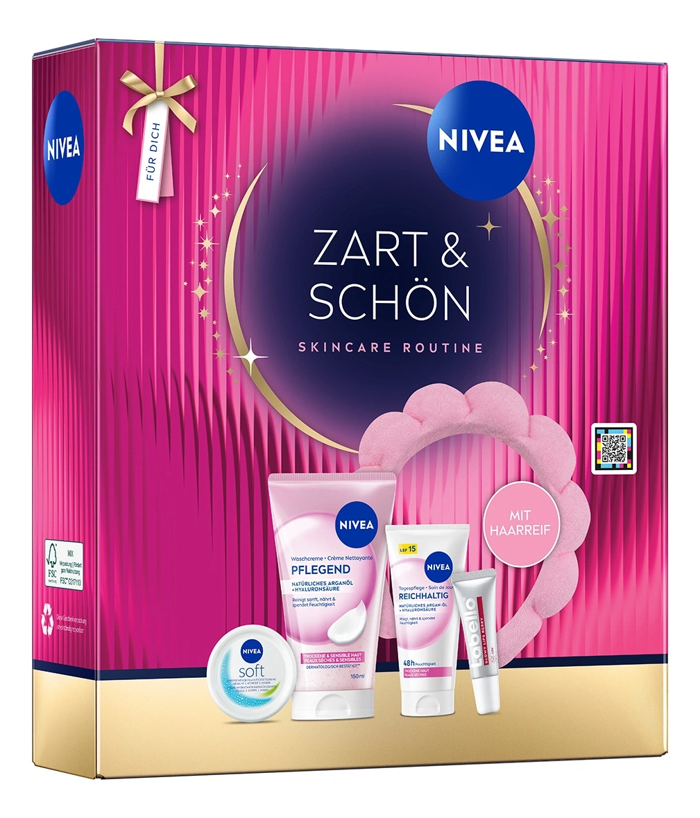 Nivea Geschenkset Zart & Schön Skincare Routine mit Haarreif