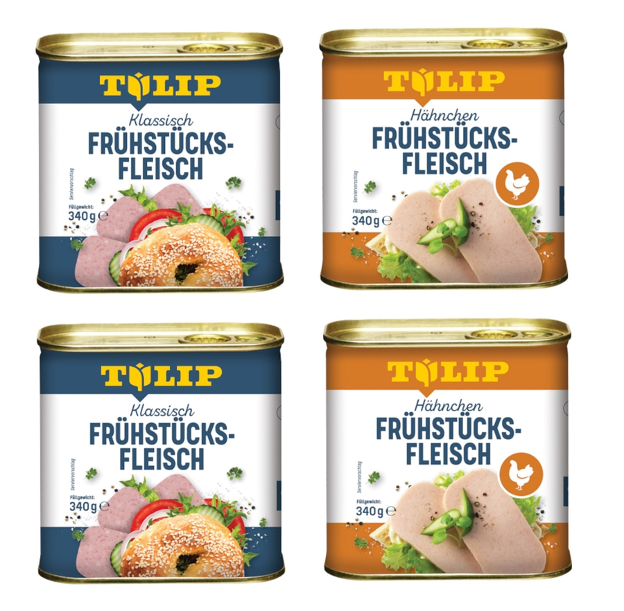 TULIP 4x 340g Bundle Frühstücksfleisch Schwein und Hähnchen Dänische Delikatesse