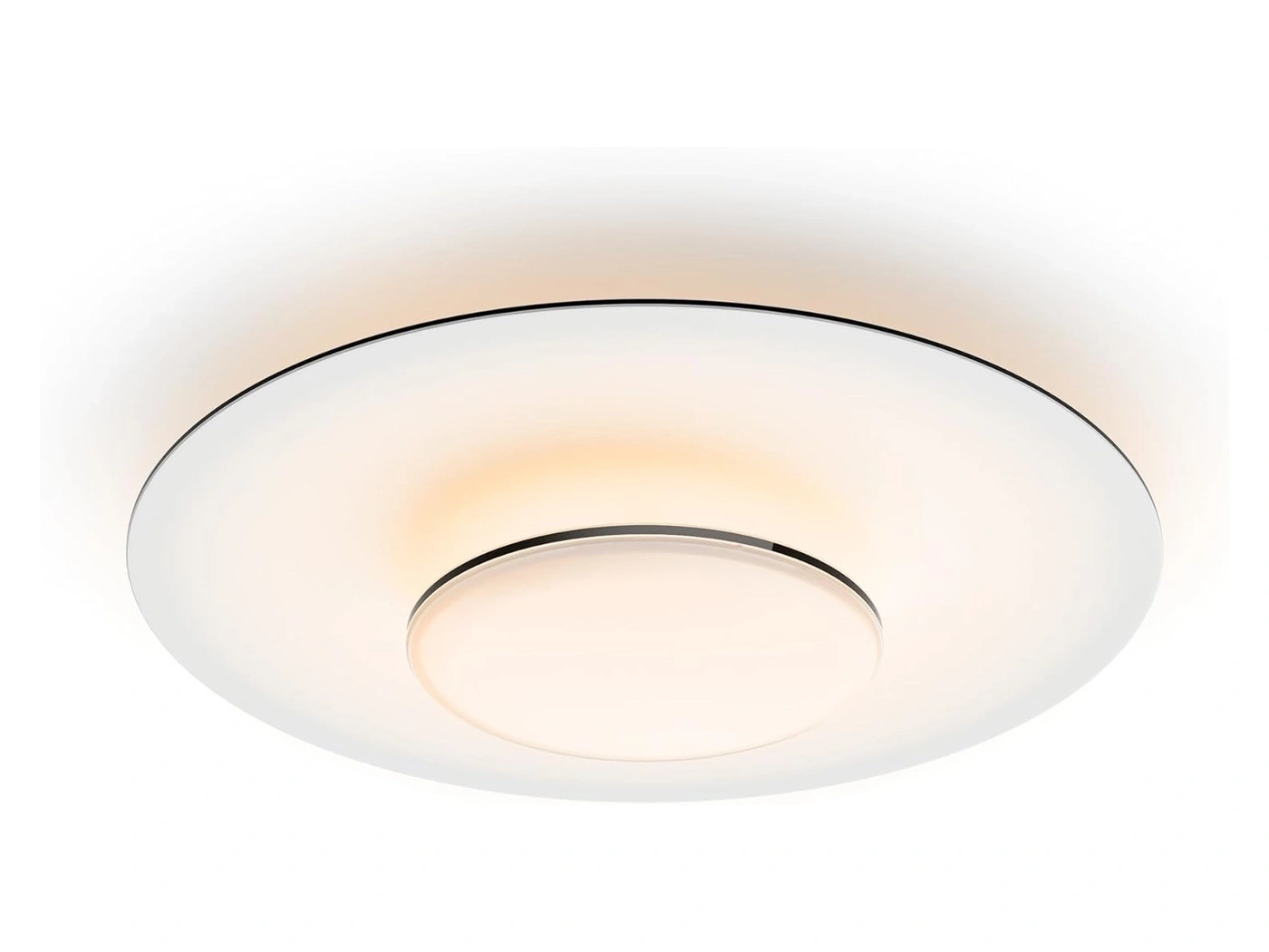 Deckenleuchte, rund, weiß, mit schwarzem Rand, modernes Design, Licht