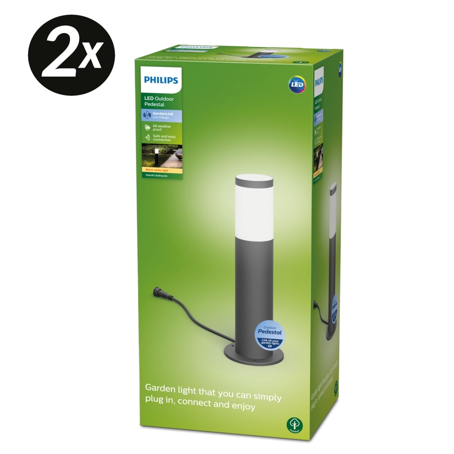 2x PHILIPS Utrecht Erweiterung LED Outdoor Lampe Sockelleuchte Wegeleuchte