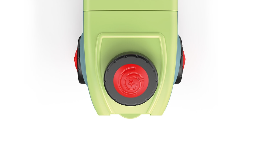 Spielzeug, grün, blau, rot, Perspektive von oben, Detailaufnahme, isoliert auf weißem Hintergrund