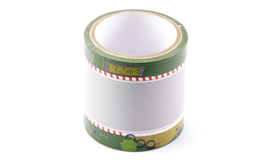 Klebeband mit Rennstrecken-Design, grün, weiß und rot, mit der Aufschrift "RACE".
