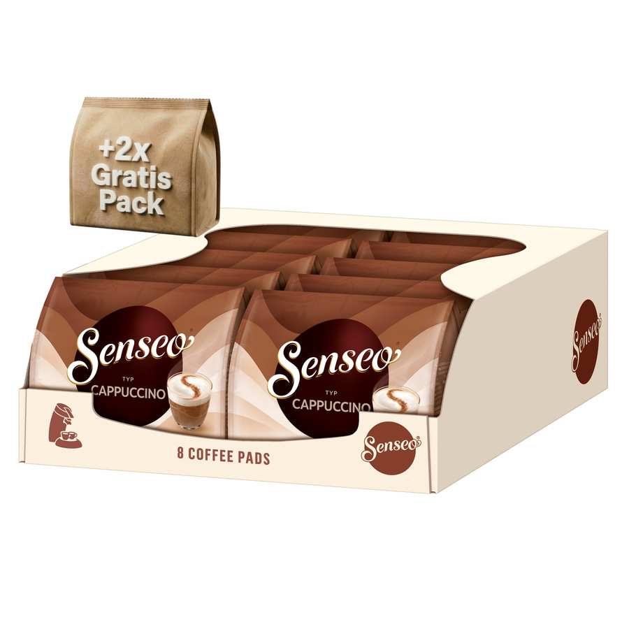 Senseo Cappuccino Kaffee-Pads im Karton mit Gratis Pack
