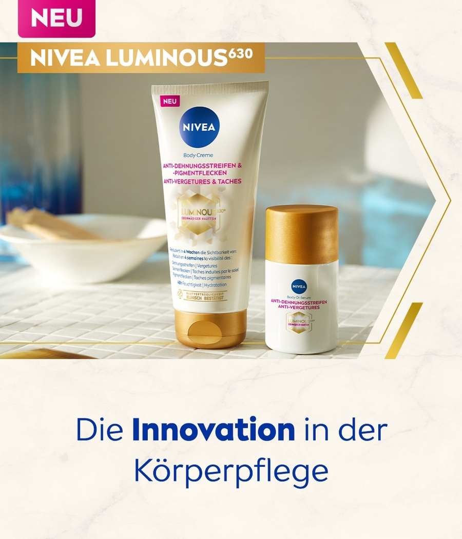 Nivea Luminous 630 Creme und Serum, Anti-Dehnungsstreifen, Pigmentflecken, Körperpflege