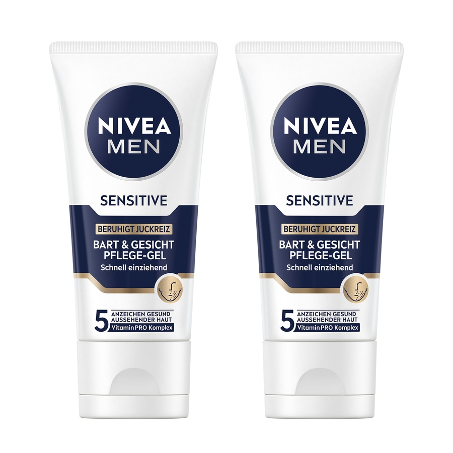 NIVEA MEN Bart & Gesichtspflege Gel Sensitive 24h Feuchtigkeit lindernd 2 x 50ml