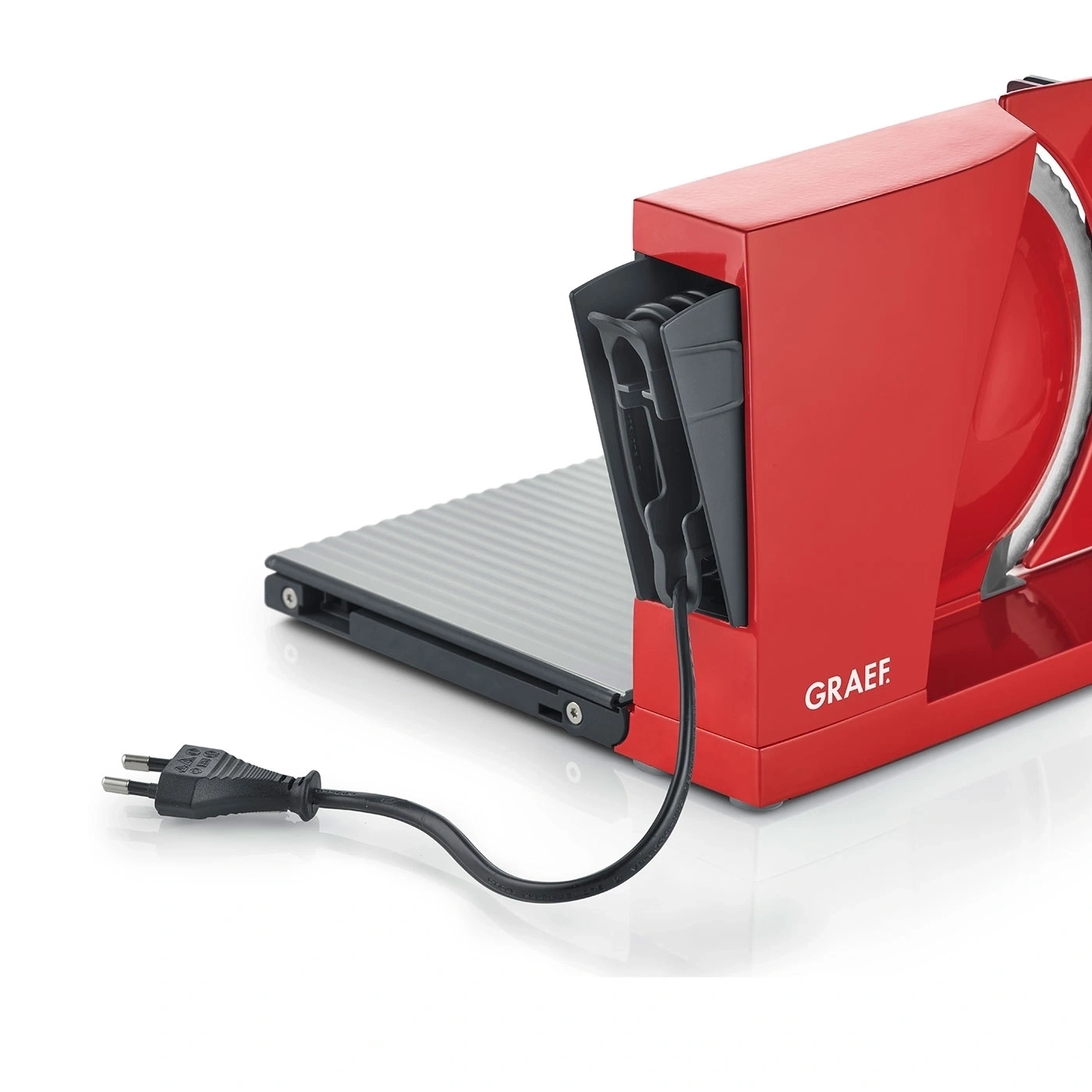 Rote Graef Aufschnittmaschine mit Kabel und Stecker