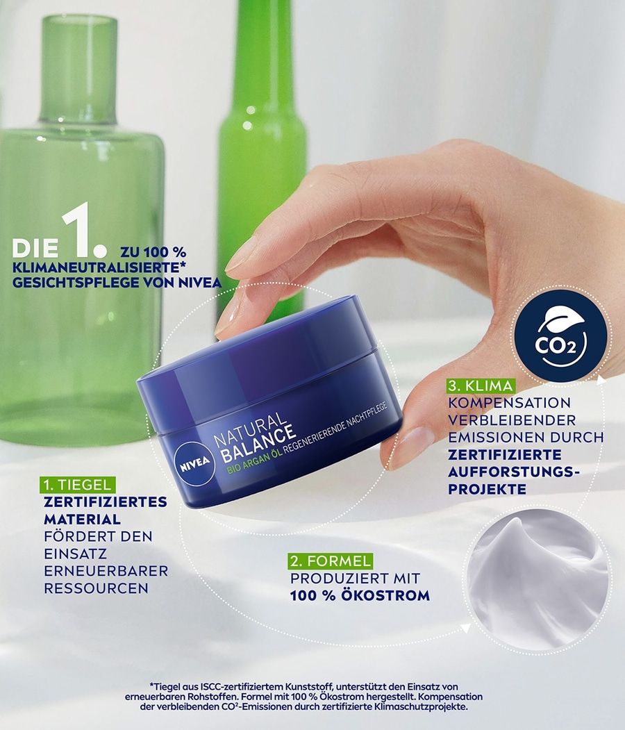 NIVEA Nachtpflege Natural Balance regenerierend tiefenpflegend Jojobaöl 2x 50ml