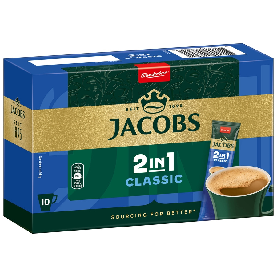 Jacobs 2in1 Classic Kaffee, 10 Portionen, Wunderbar, Seit 1895, Sourcing for Better