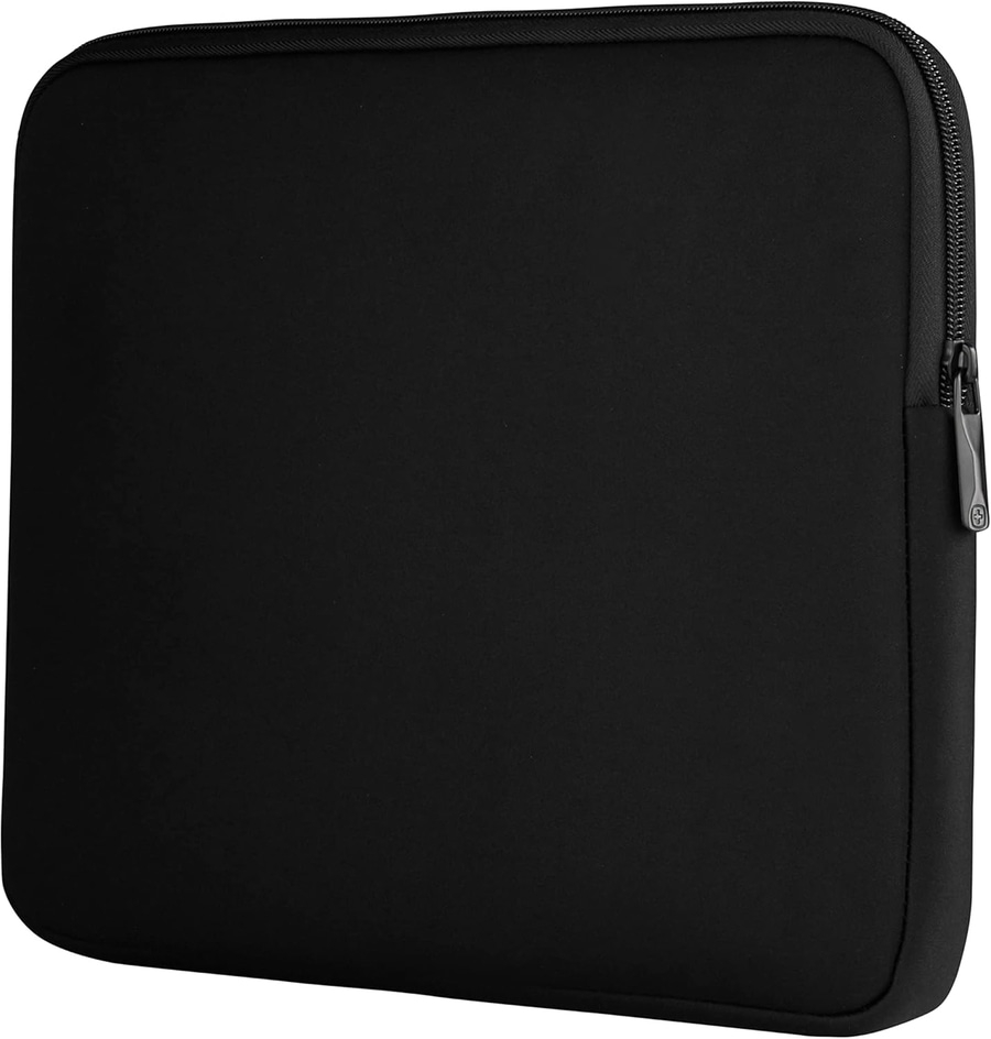 Schwarze Laptoptasche mit Reißverschluss, Neopren, Schutzhülle, Notebook-Tasche