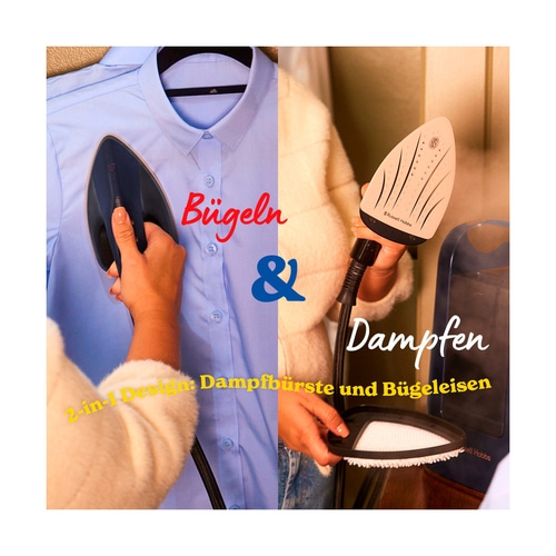 Bügeln und Dampfen mit Russell Hobbs. 2-in-1 Design: Dampfbürste und Bügeleisen.