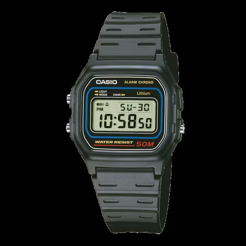 CASIO Collection Herrenarmbanduhr Chronograph W-59-1VQES Schwarz B-WARE