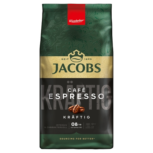 JACOBS Kaffeebohnen Expertenröstung Espresso 4 x 1 kg ganze Bohne