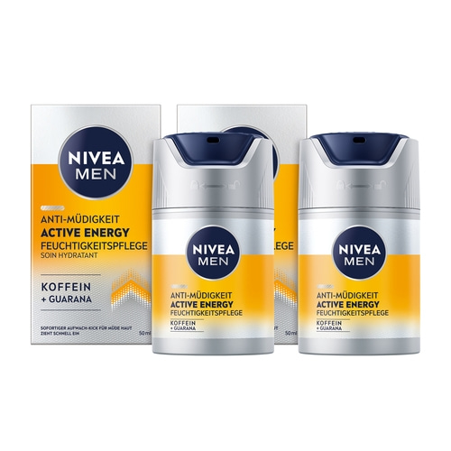 NIVEA MEN Active Energy Feuchtigkeitspflege Gesichtscreme Koffein Guarana 2x50ml