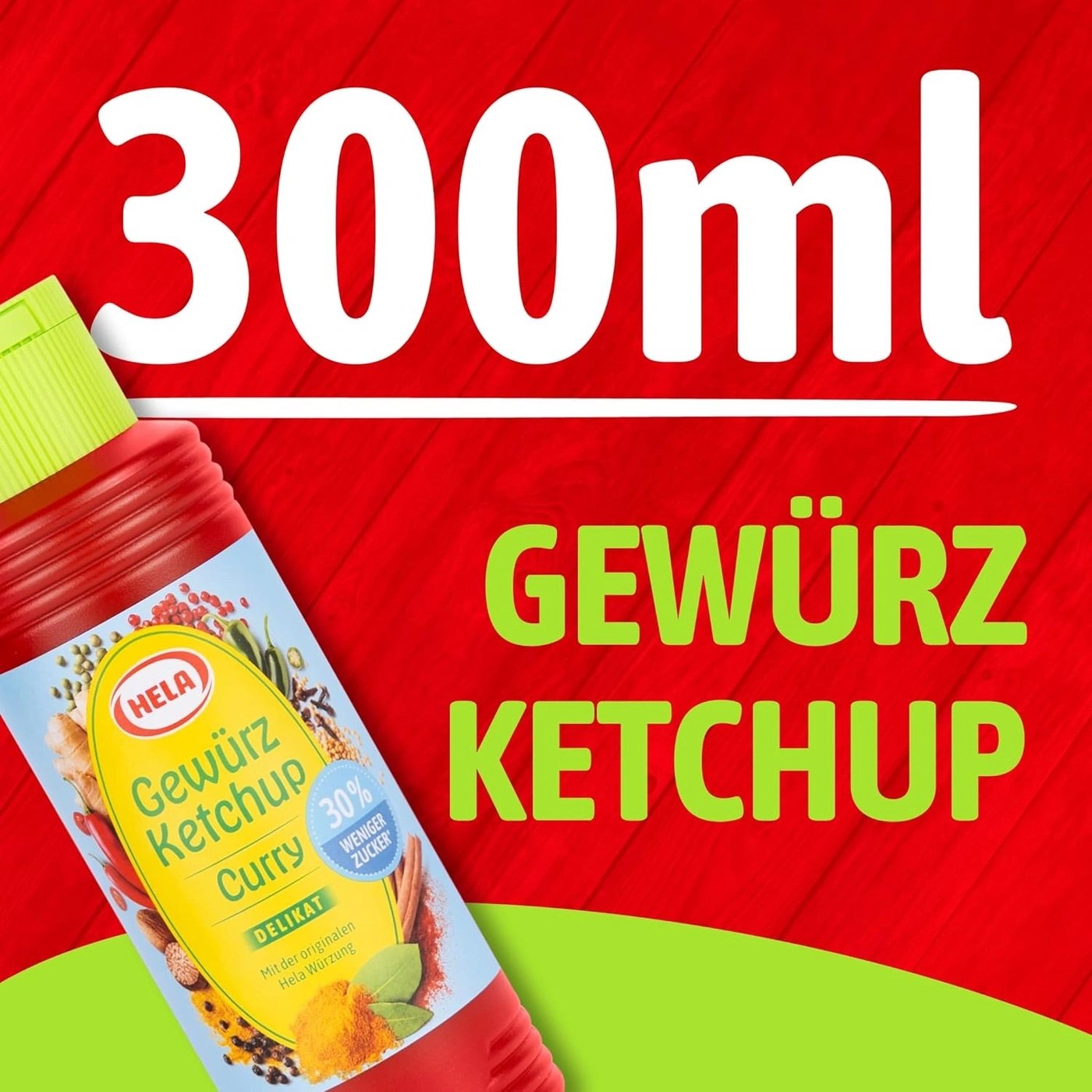 Hela Gewürzketchup Curry mit 30% weniger Zucker