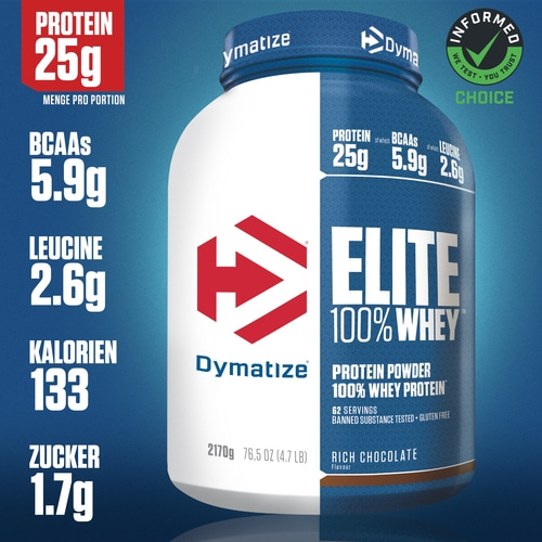 DYMATIZE Whey Protein Pulver Shake Elite 100% Isolat Rich Chocolate 2170 g