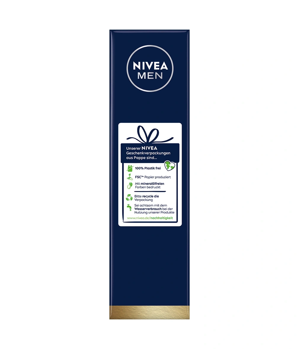 Nivea Men Produktverpackung mit Nachhaltigkeitsinformationen