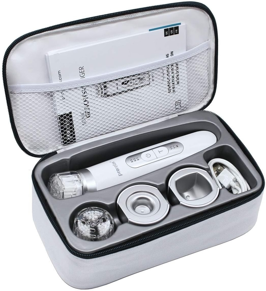 PRORELAX SONIC Ultraschall Gesichtsbürste Gesichtsreiniger weiß/silber NEU
