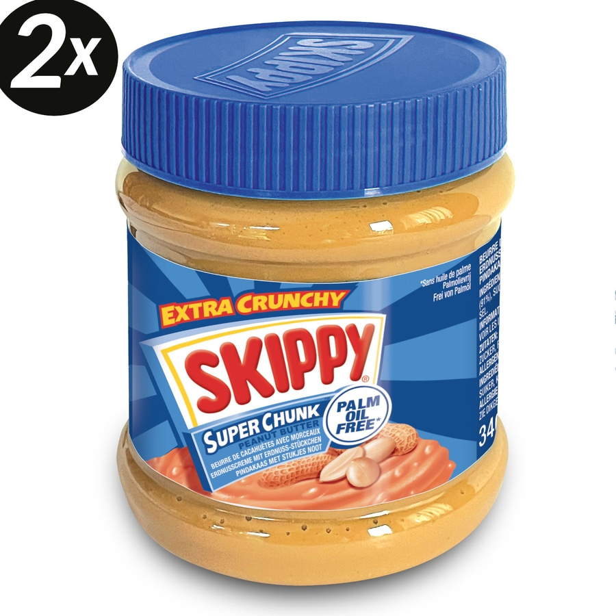 SKIPPY Erdnussbutter Bundle 2x "Creamy" 2x "Super Chunk" ohne Palmöl 4x 340g