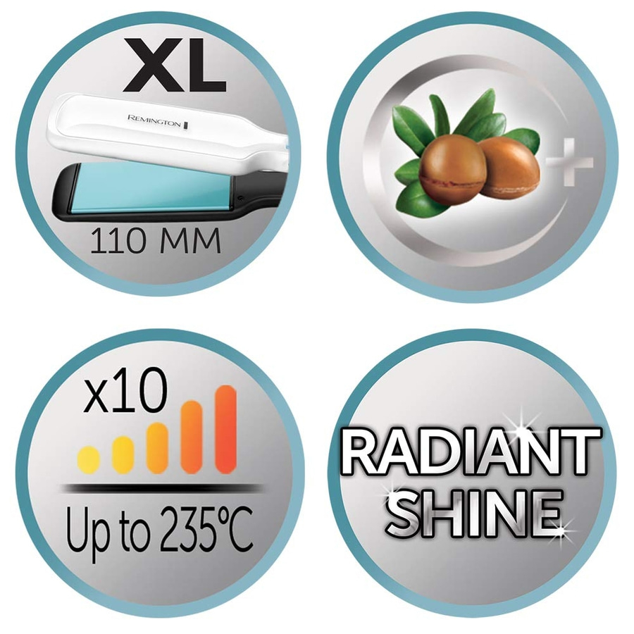 Haarglätter mit XL, 110 mm, x10, bis zu 235°C, Radiant Shine.