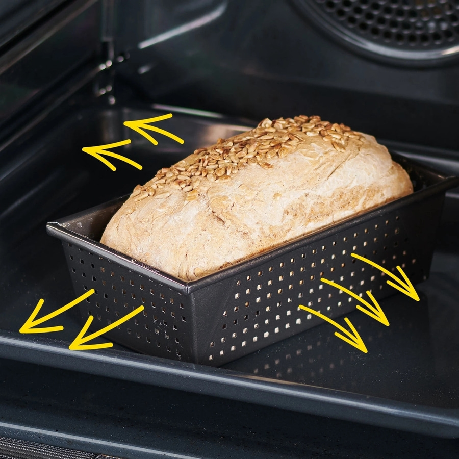 BETTY BOSSI Brotbackform Knusper, 23 cm Brot Backen Aluminium Anthrazit NEU