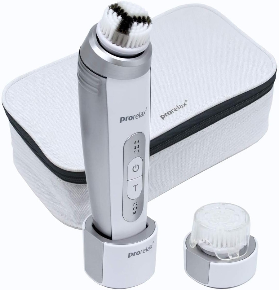 PRORELAX SONIC Ultraschall Gesichtsbürste Gesichtsreiniger weiß/silber NEU