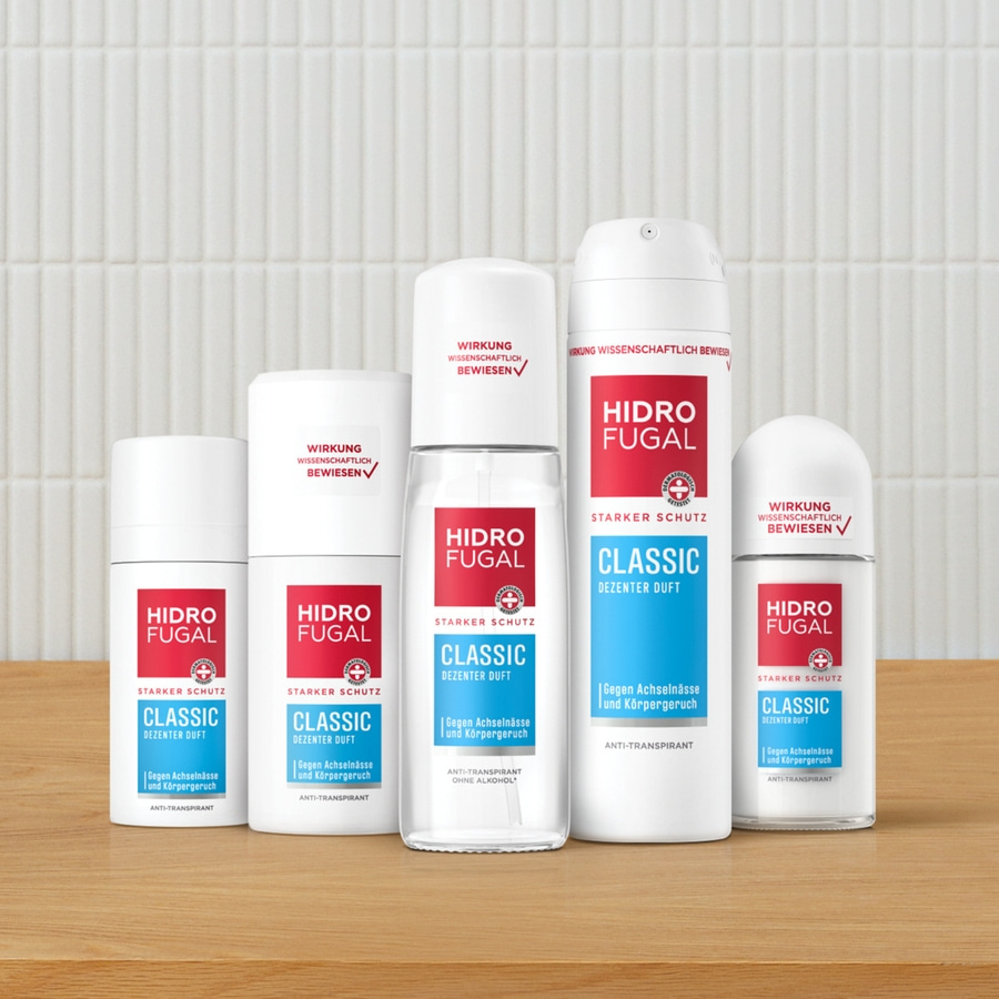 HIDROFUGAL Deo Roll-on CLASSIC Starker Anti-Transpirant Schutz 4 x 50 ml